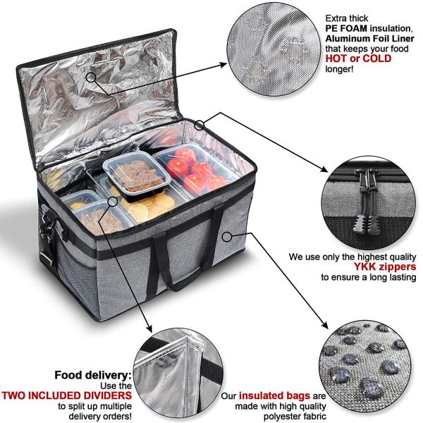Reusable Insulated Cooler Bag Golf Grocery Large Shoulder 23x14x15 Inch