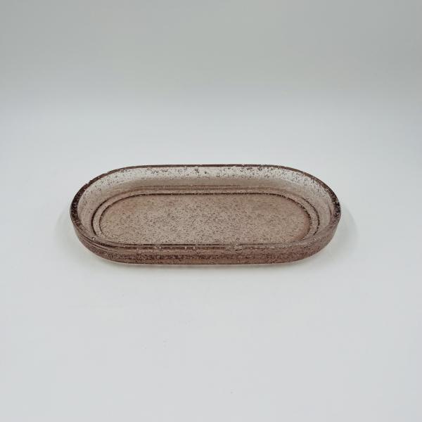 Milk Tea Color Luxury Glass Bath Accessories Round Shape With Bubble Effect Hand Soap Bottle Tumbler Holder Liquid Hand Soap Dispenser