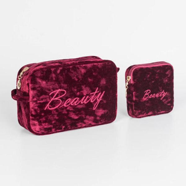 Portable Velvet Waterproof Makeup Bag for Travel Storage Pouch Cosmetic Case