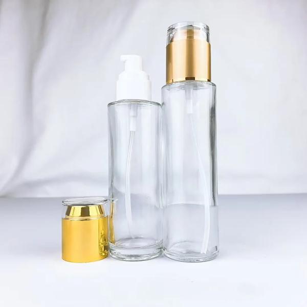 gold glass set packaging skin care lotion bottle face cream jars