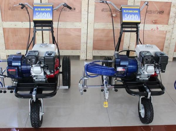 Hand-Push Airless Spray Road Parking Lot Striping Machine With Honda Engine