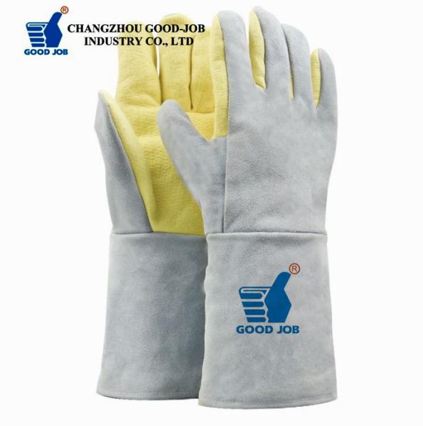 Cow Leather Aramid Fiber Gloves 500℃ Heat Resistant High Temperature Operating