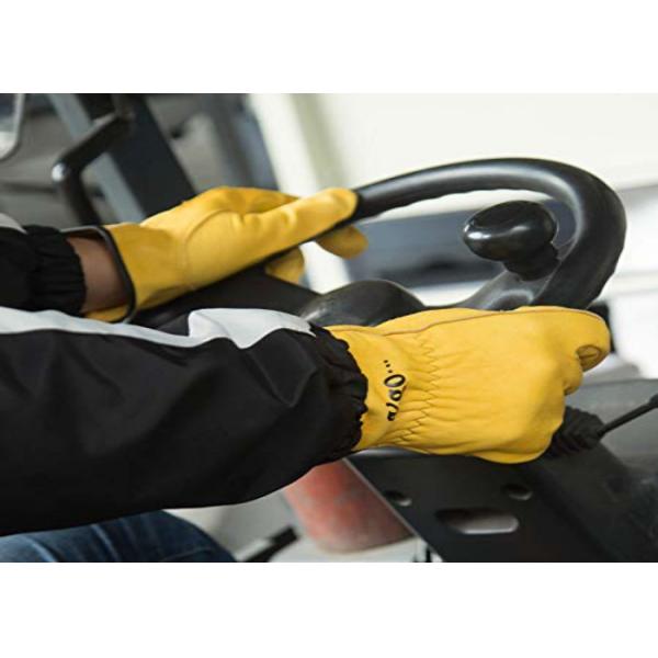 Men'S Winter Genuine Leather Driving Gloves Wear Resistant Straight Thumb