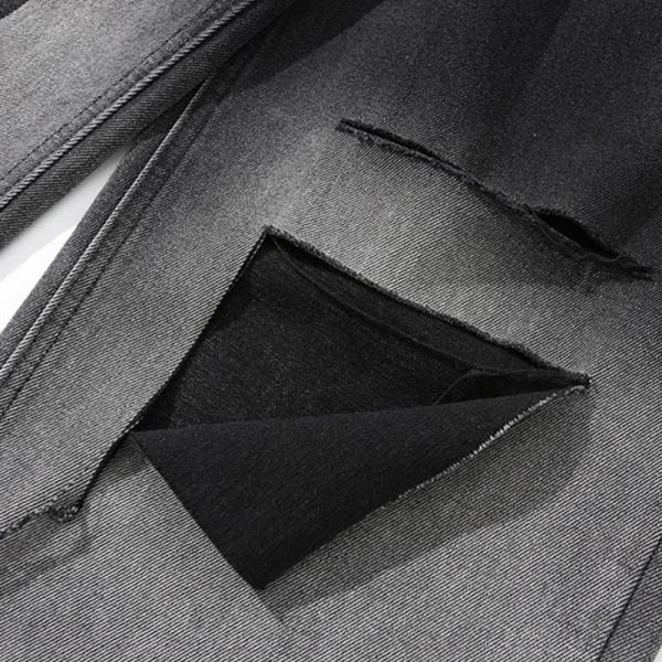 Джинсы OEM MOQ 100pcs сорванные чернотой фасонируют изготовитель джинсовой ткани брюк людей свободный