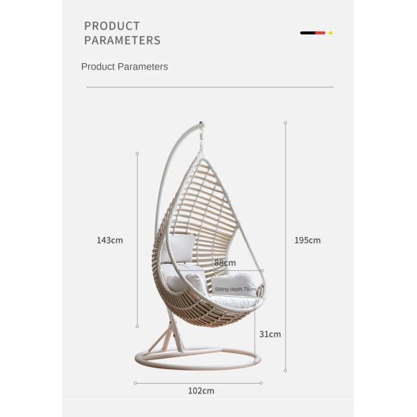 High Quality Balcony Handmade PE Rattan Swing Hanging Basket Chair