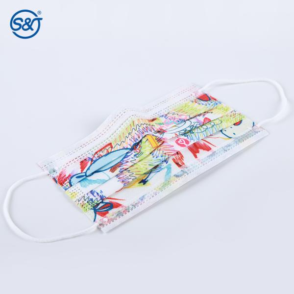 Disposable 3-ply Kids Face Mask Medical Surgical Clinic Office Dental Food Daily Use Cute Cartoon Patterns