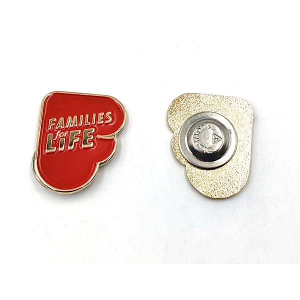 Shiny Gold Red Soft Enamel Badge with Magnetic Clasp for Custom Emblem/Lapel Pin Collection Available in 1 Inch Size