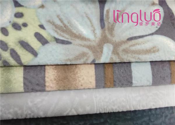 Color Fastness Velvet Flocked Fabric / Sofa Cloth Material For Curtain