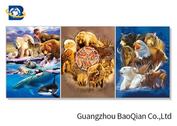 3d Flipped Stereograph Printing Of Wild Animal / Birds For Home Decoration
