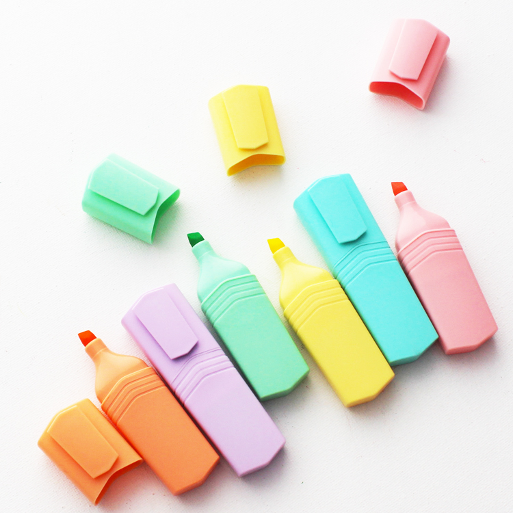 wholesale school and office stationery multicolor small highlighter pen set