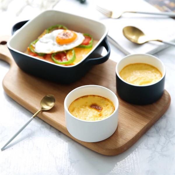 Прямоугольник блюд белой поливы керамический печь формирует для ресторанов гостиниц