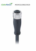 4 automatização industrial do Pvc do conector reto fêmea 2m do código de Pin Unshieled M12 A