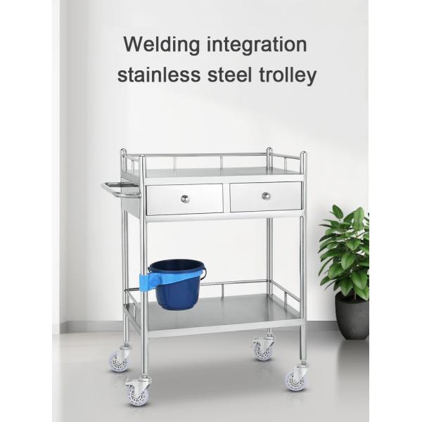 Trolley de instrumentos médicos de acero inoxidable de 3 capas para hospitales