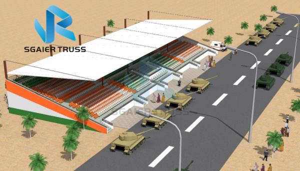 1000kgs / M2 Outside Seating Steel Grandstand For Park Adjustable Height