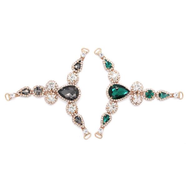 T Style Rhinestone Ornaments 110mm*95mm For Woman Sandals Decoration