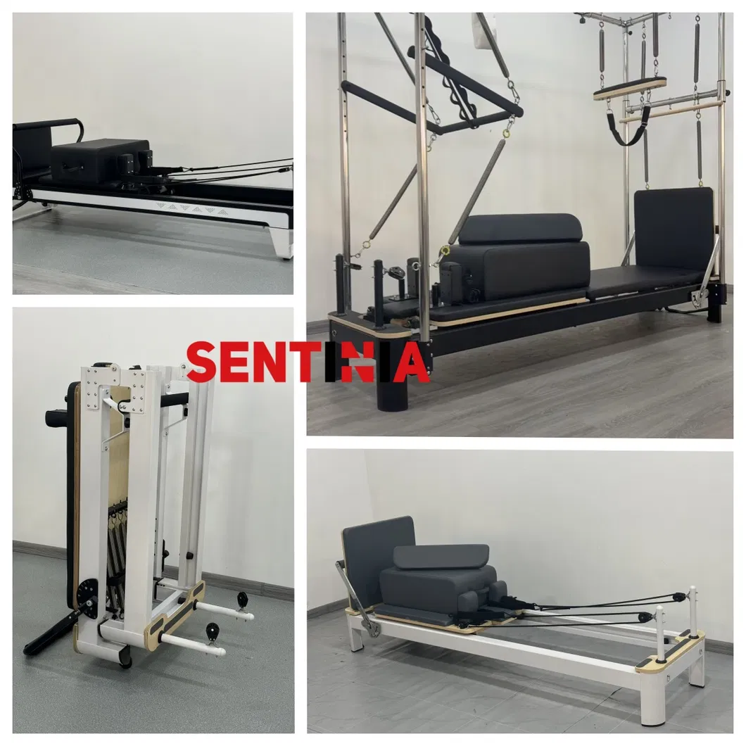 Professional 3.5MM Solid Maple Wood Pilates Reformer With Tower Rowing Machine