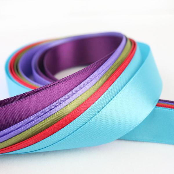 Smooth Double Faced Satin Ribbon , Eco Friendly Silver Satin Ribbon