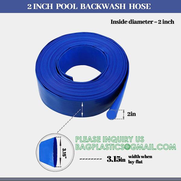 PVC Lay Flat Pump Discharge Hose With Aluminum Camlock C & E Fittings, Cam Lock Fitting Type F included, Heavy Duty