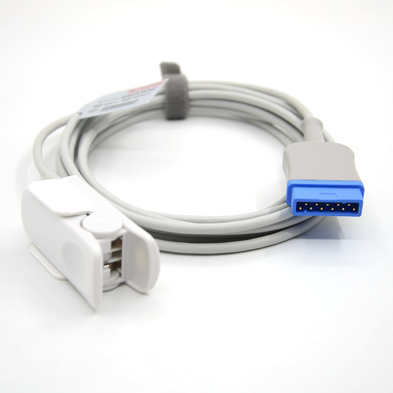 GE 11 штифтов для взрослых пальцев TPU серый Spo2 сенсорный кабель Single Pack для всех типов пациентов