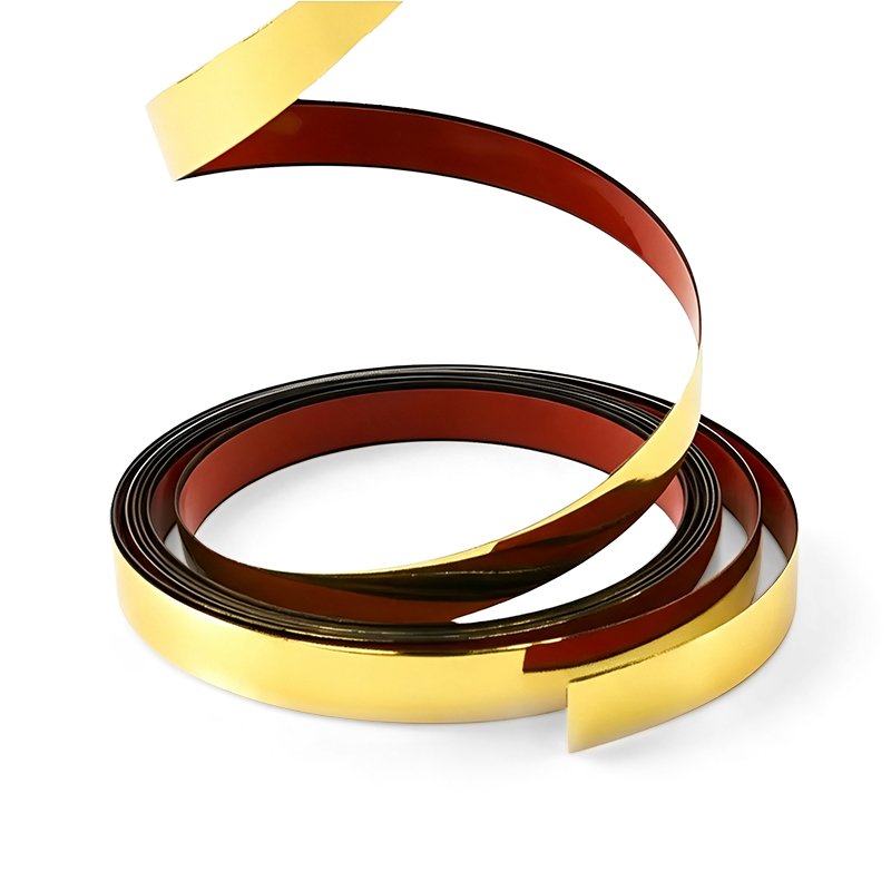 Self-adhesive PVC Flat Straight Strip Gold Plastic Edge Trim Decorative Edge Wrapping Strip for Background Wall
