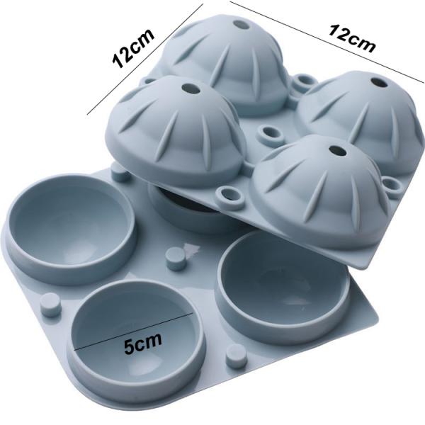 Food Grade Silicone Ice Mold 4 Cavity Diameter 5cm For Whiskey