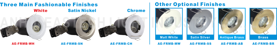 MR16 GU10 Aluminium Bathroom IP65 Fire Rated Downlight Fittings - White Color