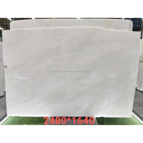 Modern Royal White Onyx Honed Marble Sheet Cut-to-Size Graphic Design Solution for Wall Panel and Dining Table Set