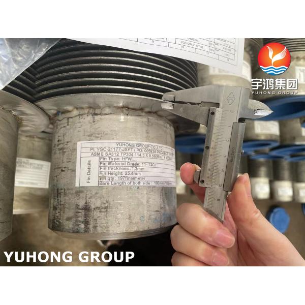 ASTM A376 TP347H S34709 Stainless Steel High Frequency Welded Spiral Fin Tube