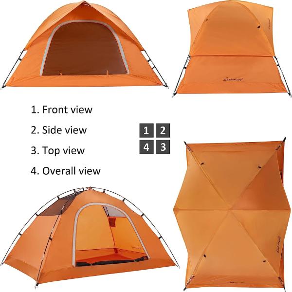 Camping Tent for 2 Person, 4 Person, 6 Person - Waterproof Two Person Tents for Camping, Easy Up Tent for Family