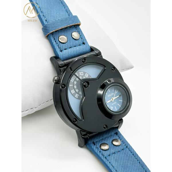 OEM Двойной Движение мужские спортивные часы с джинсовой лентой крючком застежка