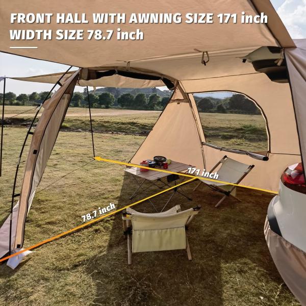 SUV Car Tent, Tailgate Shade Awning Tent for Camping, Vehicle SUV Tent Car Camping Tents for Outdoor Travel