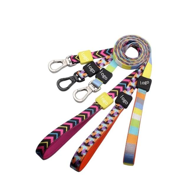 OEM Sublimation Dog Leash 150cm Length With Neoprene Padded Handle