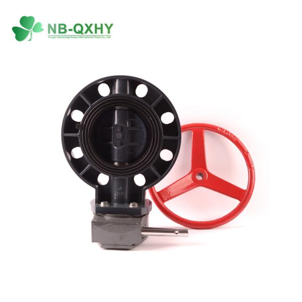 PVC Flange Butterfly Valve with ABS Handle and Wafer End Connect DN50-DN500