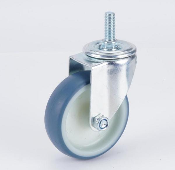 3 4 5 Inch Blue Tpr 60-100kg Load Capacity Threaded Stem With Brake Large-Scale Catering Industrial Casters