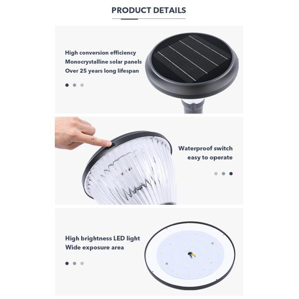 CE Certified Effective Solar Powered Bollard Lights Ouotdoor Lawn Lamp For Courtyard Villas