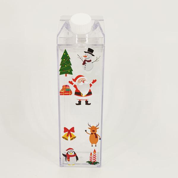 Customized Logo Acceptable 500ml 1000ml Transparent Acrylic Milk Carton Water Bottle