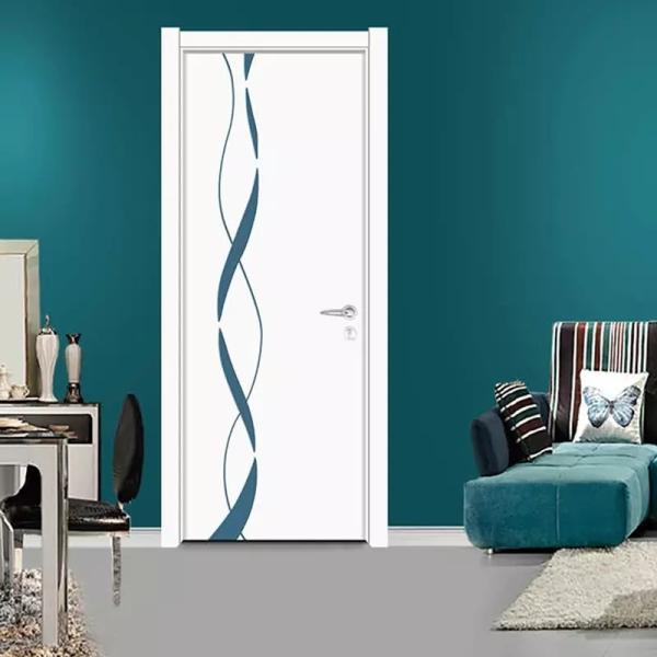 Modern Wooden House Interior Doors , Customized Melamine Frames Wood Door