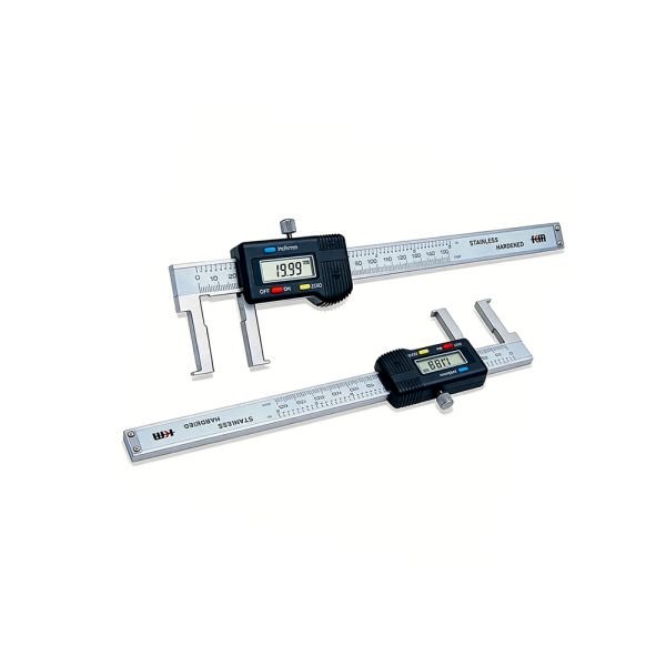 25-200mm/1-8 Flat Tip Inside Groove Digital Vernier Caliper Stainless Steel Industrial Gauge