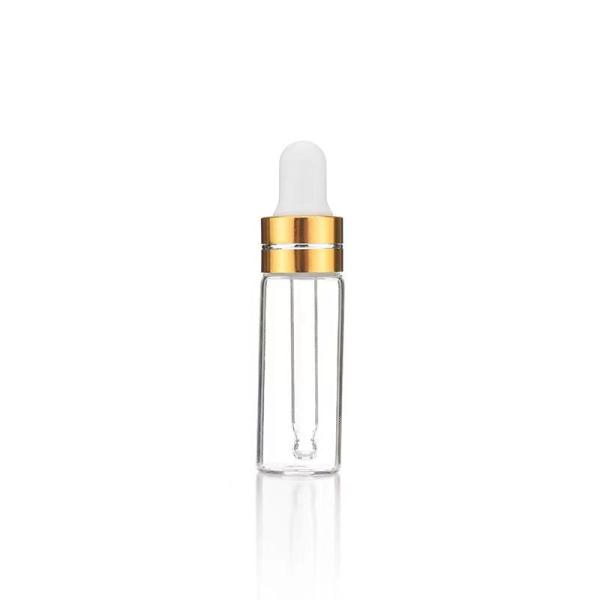 エッセンシャルオイルボトル 5ml 10ml 15ml 20ml 30ml 50ml 100ml 透明ゴールド色