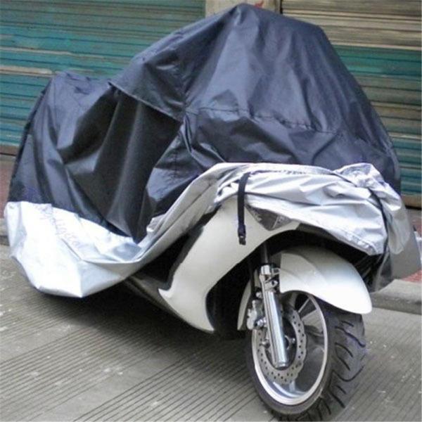 Weatherproof Polyester Outdoor Motorcycle Cover With Full Bottom Elastic Hem
