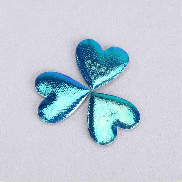 Glitter Heart Ultrasonic Embossing Flowers Crafts Sparkling Blue Heart Padded Glitter