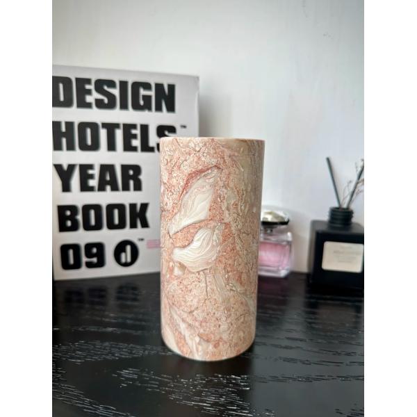 PinkShell Stone Flower Vase High Durability Luxury Style Handcrafted