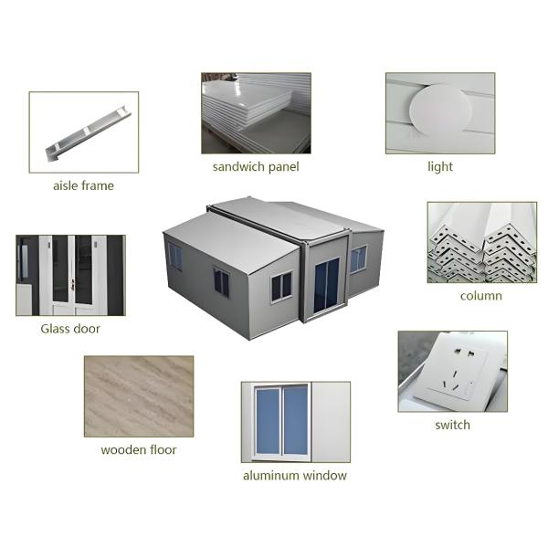 Maison préfabriquée avec chambres à coucher salle de séjour salle de bain cuisine