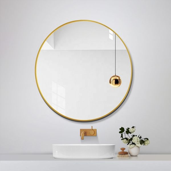 Aluminum Alloy Framed Wall Mirror Explosion Proof Bath Shower Mirror Without Light