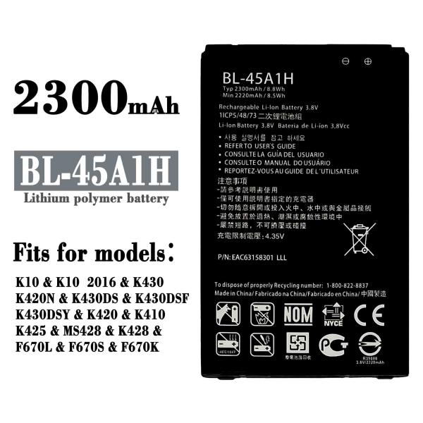 2300 мАч Мобильная батарея BL-45A1H K425 K428 для мобильного телефона LG K10