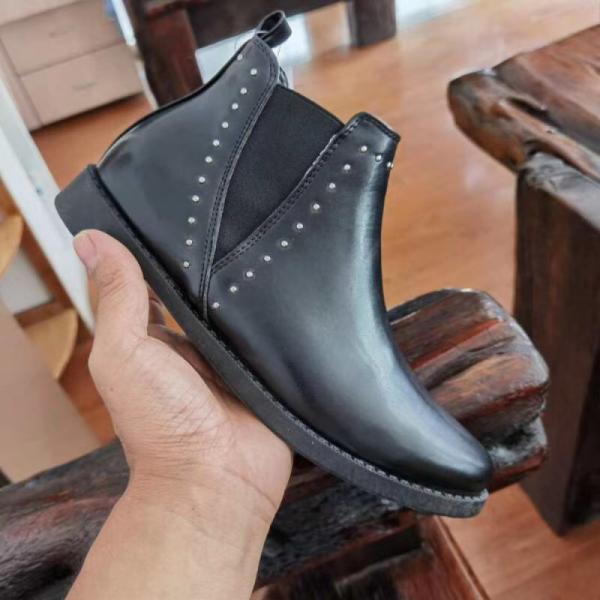 Autumn Black PU Ladies Short Boots Leisure Office Short Ankle Boots