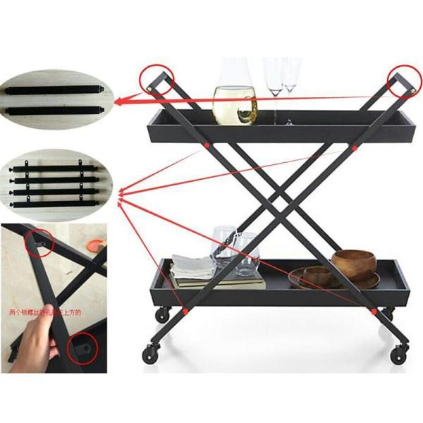 Customized Logo Metal Movable Trolley Hand Carts for Hotel and Medical Customized