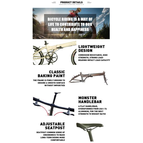 Соревновательный легкий складный велосипед 20 дюймов 9 скорости Мастер V с вилкой из алюминиевого сплава