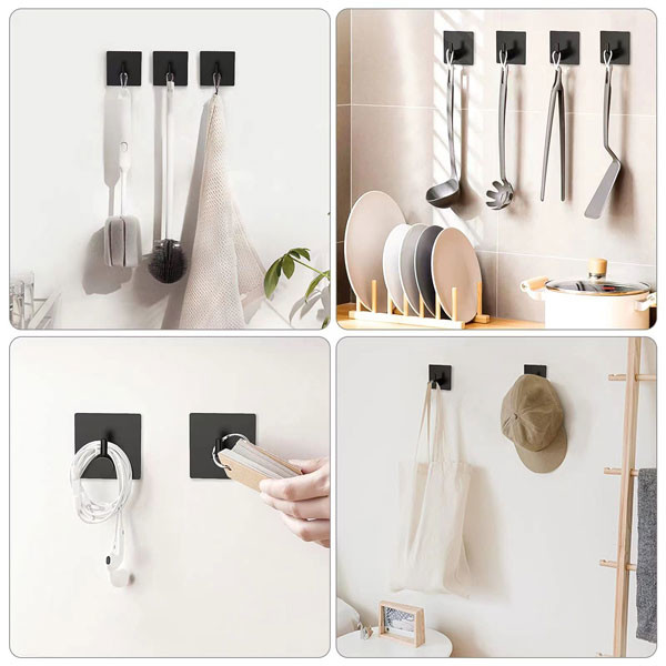 Adhesive Heavy Duty Waterproof Bathroom Shower Wall Towel Hooks Stainless Steel Kitchen Self Adhesive Sticky Hooks