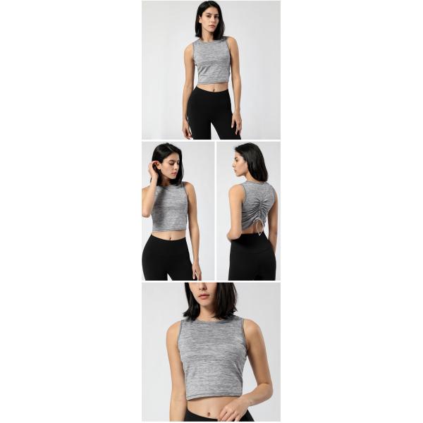 Women 210gsm Workout Vests For Women Tie Up Drawstring Sports T Shirt Top